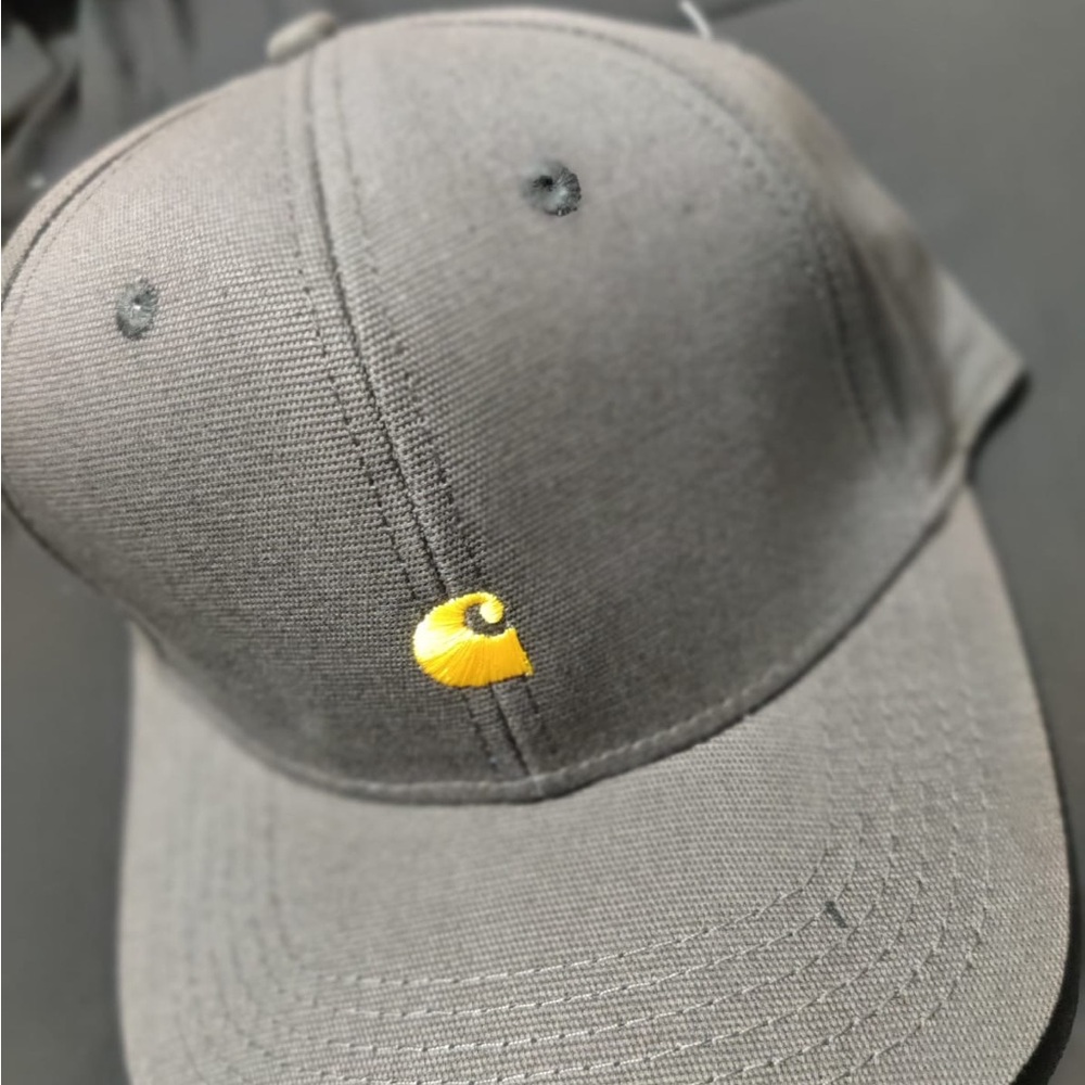 Gray and Yellow Snapback Hat with Duck Embroidery